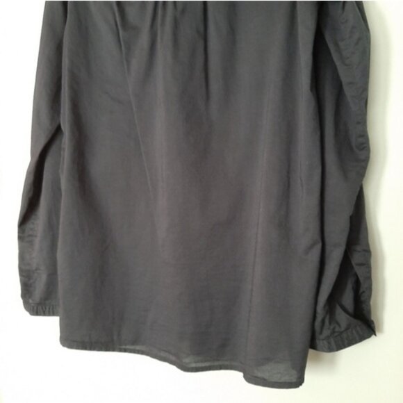 LOFT Ann Taylor 100% Cotton Utility Sleeve Button Down Shirt Top Navy Blue Sz S - Picture 9 of 9